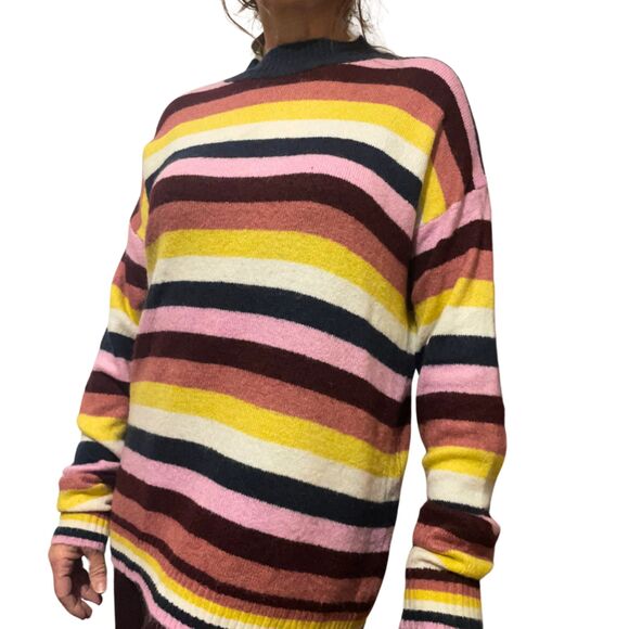 Cozy Oversized Colorful Striped Sweater - Picture 2 of 13